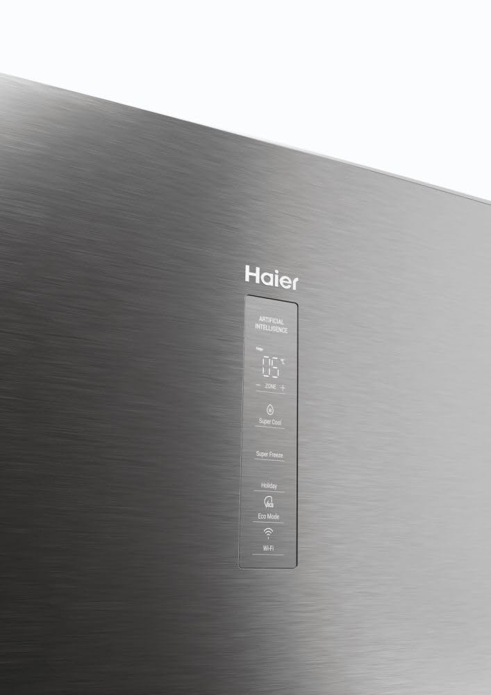 Haier 3D 60 seria 5 HTW5618DNMG lodówko-zamrażarka/Total No Frost/Smart hON-App/Easy Access szuflady zamrażarki do 30% oszczędności/MyZone Pro/XXL pojemność użytkowa / 35 dB (A) / front ze stali nierdzewnej