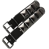  GlamIt Fashion 1 Paar Stiefelbänder aus Italien mit großen Pyramiden-Nieten