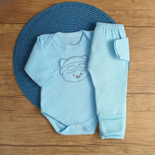 Kit 06 Peças Body e Mijão Maternidade Bebê Menino (Menino, P)