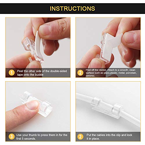 40 pezzi - Autoadesivo Clip Cavo Fermacavi