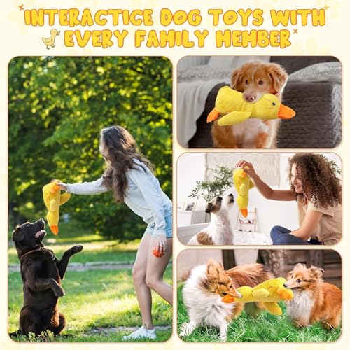YeahBoom Anti Stress Ente Hund,Hundespielzeug Ente,Quietschspielzeug Hund Kuscheltier,Unzerstörbares Kuscheltier für Hunde,Dog Toys für Kleine, Mittlere, Große Hunde