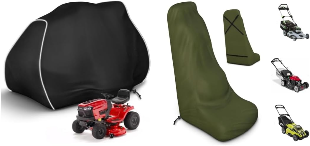 Lawn Mower Cover, 600D Lawnmower Cover Waterproof,Outdoor Universal Riding Lawnmower Cover with Reflective Strip