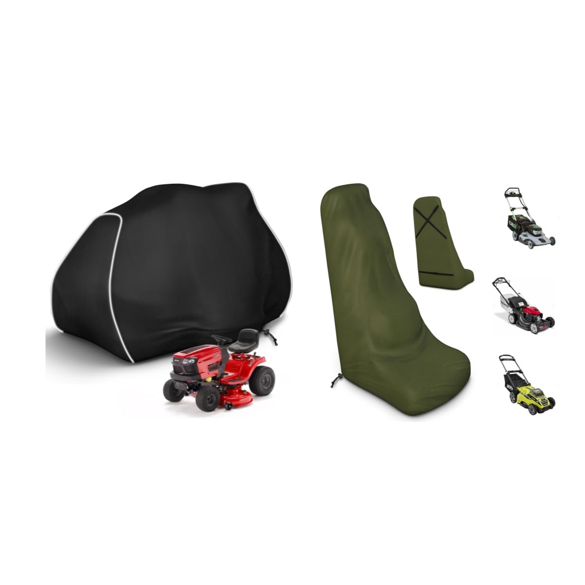 Lawn Mower Cover, 600D Lawnmower Cover Waterproof,Outdoor Universal Riding Lawnmower Cover with Reflective Strip