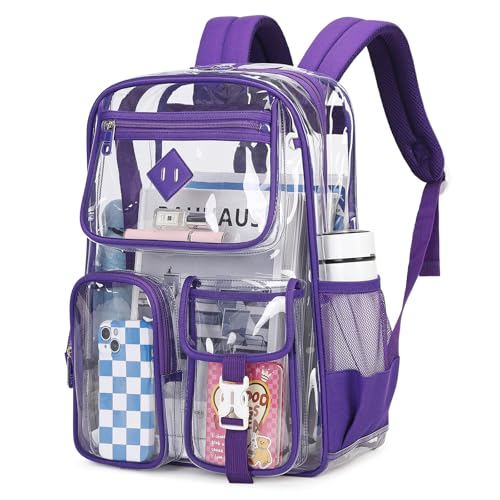 Image of PIG PIG GIRL Clear Backpack for School,Heavy Duty PVC Transparent Bookbag for Girls Stadium Approved See Through Backpack