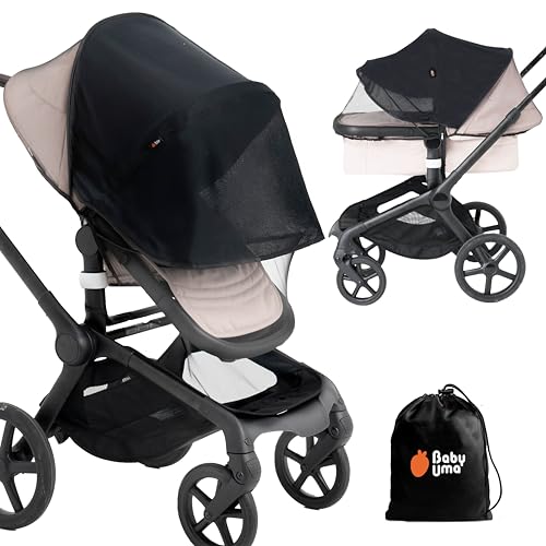 Baby Uma 2-in-1 Mosquito Net for Stroller & Stroller Sun Shade - UPF 50+ Baby Sun Protection, Breathable Blackout Mesh Baby Mosquito Net (+ Travel Bag)