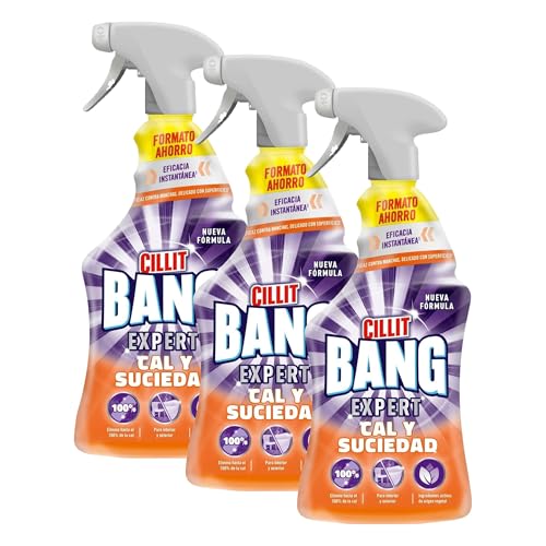 Cillit Bang Cal y Suciedad, potente limpiador baño, cocina, formato spray - 1 L, Embalaje puede variar (Paquete de 3)