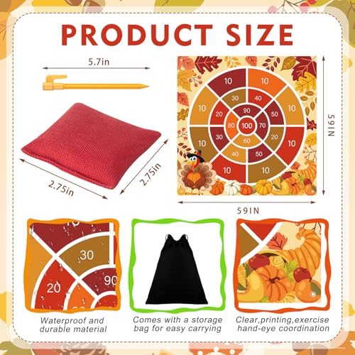 Arrowbash Fall Thanksgiving Bean Bag Toss Game for Kids & Family, 4.9ft - image 2