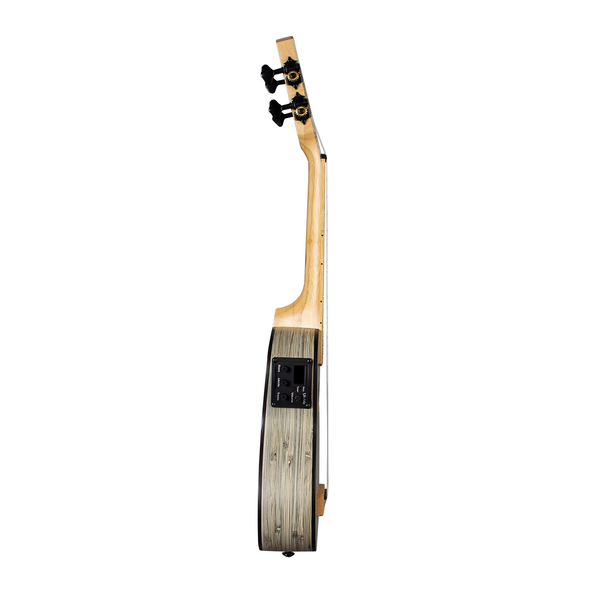 Cascha E-Bamboo Graphit Sopran Ukulele Erwachsene & Kinder - inkl. 3 Plektren & Tasche - Bambus-Ukulele als Bühnenbegleiter - hochwertige Carbon-Saiten - integriertes Stimmgerät & 3-Band-Equalizer