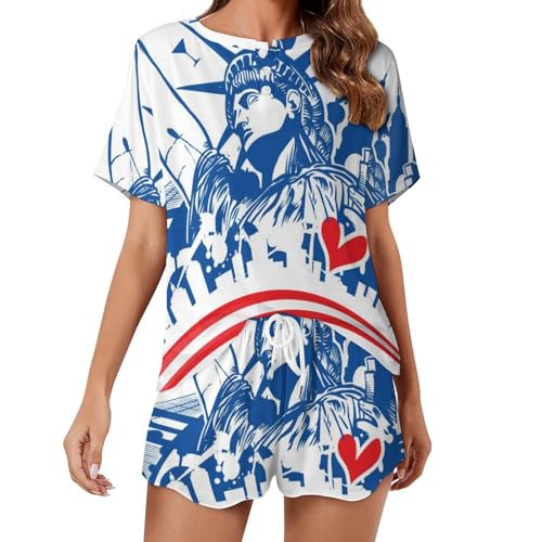 Pyjama pour femme manches courtes Amérique : fini les nuits d'été trop chaudes