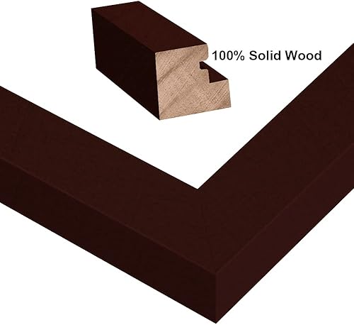 Miniatura 6 de RR ROUND RICH DESIGN Juego de 7 portarretratos de madera maciza, cubierta de alta definición para montaje en pared, incluye marcos de fotos de 11 x