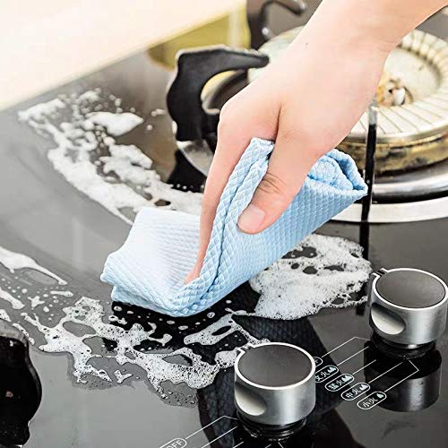 Kitchen Cleaning Cloth Microfiber Fish Scales Dish Cloths & Dish Towels Multi-purpose Car & Bathroom & Kitchen Cleaning & Polishing Towel & Glass Cleaning Tools Washcloth - Set of 2 - Foresight Home