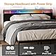 BEXEVUE 140x200 cm Bett mit LED und Steckdose, Metallbettgestell mit Kopfteil, moderner Bettrahmen mit Stauraum, robust und langlebig, einfach zu montieren – Ideal für Schlafzimmer und Gästezimmer