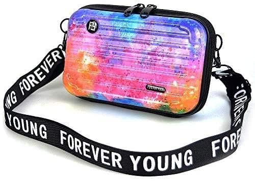 Forever Young Crossbody & Sling Box For Women's And Girls Multicolor with Detachable Shoulder Strap and Convertible into Cosmetic Box (Multi Color)