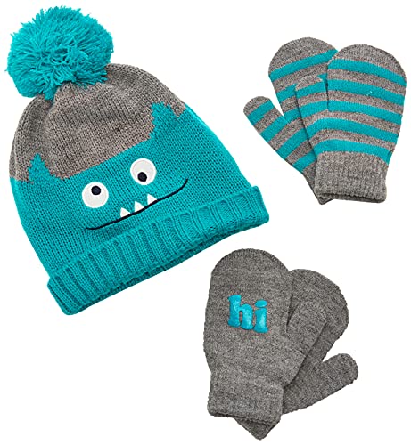 Simple Joys by Carter's Baby Boy's Hat and Mitten Set Hat, green monster, 12-24 Months