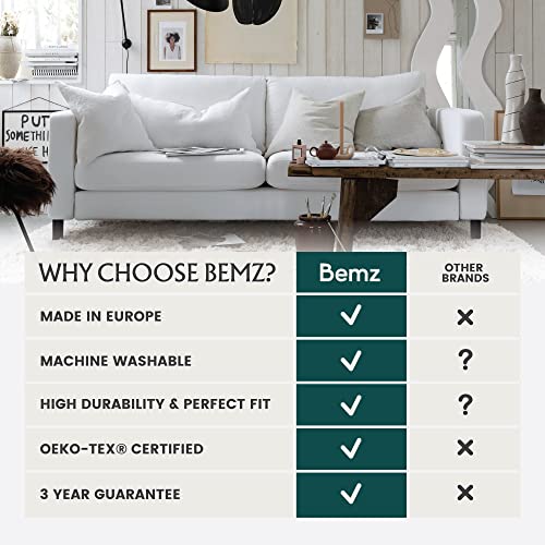 Bemz Classic Karlstad Sofa Cover – Replacement For Ikea 7 Piece Fitted Couch Cover Set Only Fits Ikea Karlstad 3 Seater Sofa – Couch Cushion Sofa Slipcovers For 3 Seat Cushion Couch – White #TOP5