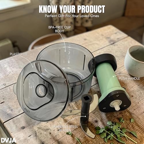 Image of Chopper for Kitchen Use 650ML,3 Blade Steel Large Manual Hand-Press Vegetable Chopper Mixer Cutter to Cut Onion, Salad, Tomato, Potato