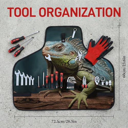 Delantal de trabajo con 8 bolsillos y diseño Green Animals miniatura 2