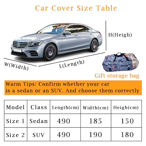 Image of Car Cover Waterproof All Weather for Automobiles Outdoor Car Covers for Automobiles with Zipper Door Universal in All Seasons Snow Prevention Rainproof Sun for car and Sedan(193x72x59 inch)