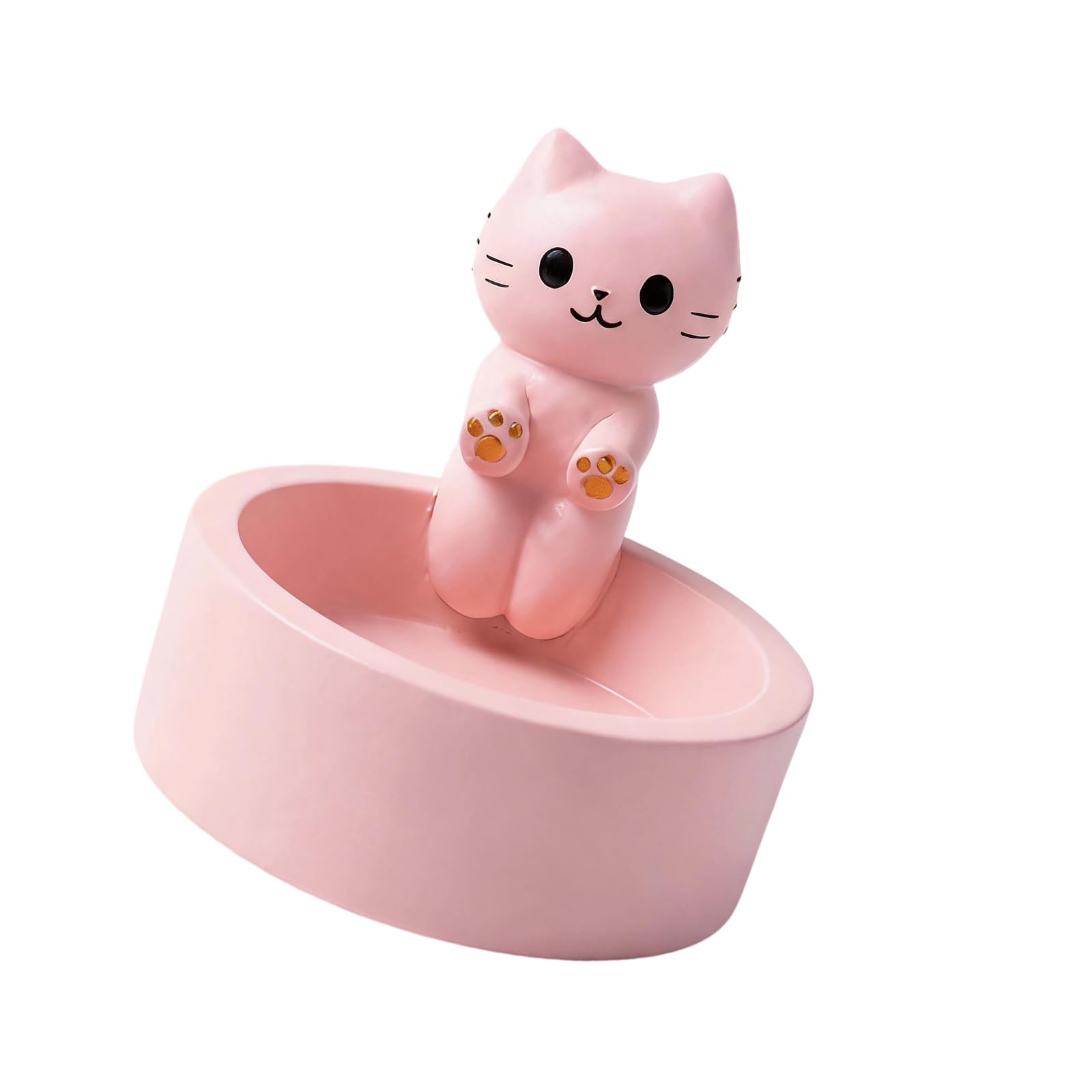 Piceioep Jewelry Organizer Tray Holder With Rounded Resin Figure, Dresser Catchall Accent For Tabletop Accessories At Home Decor Trinket Tray Jewelry Holder Resin Catchall Organizer Vanity
