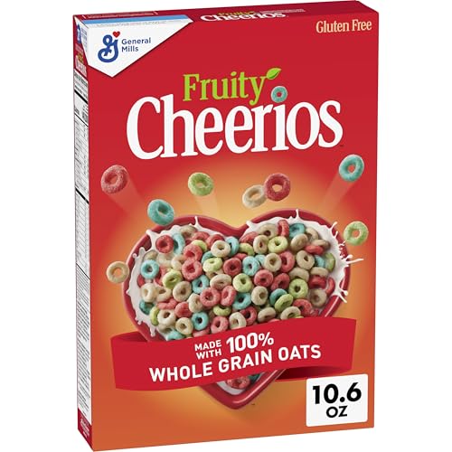Fruity Cheerios, Heart Healthy Gluten Free Breakfast Cereal, Made with Whole Grain Oats, 10.6 oz
