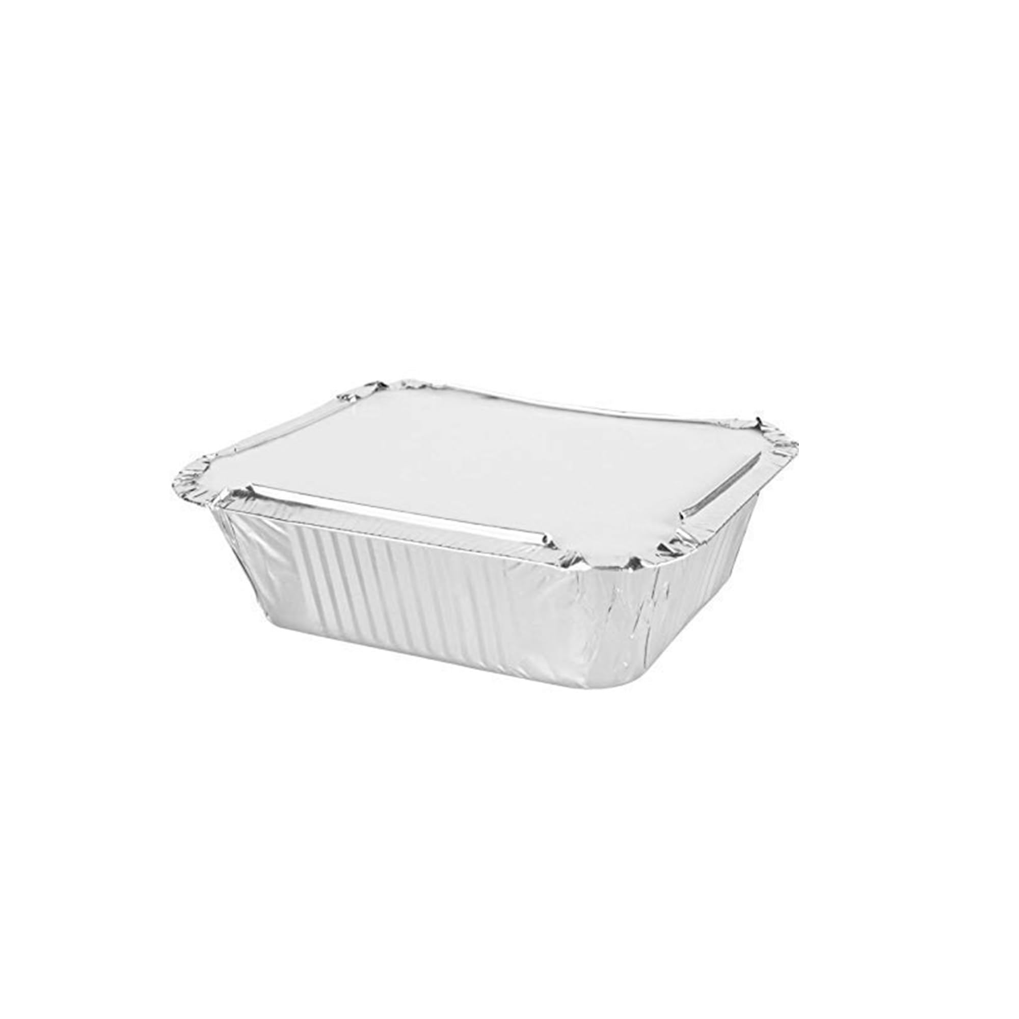 We Can Source It Ltd - 1000 x No 6A Aluminium Foil Containers with Lids - Heavy Duty Oven and Freezer Safe Silver Takeaway Trays 20x11x5.5cm - UK Manufacture Recyclable Catering Food Storage Boxes