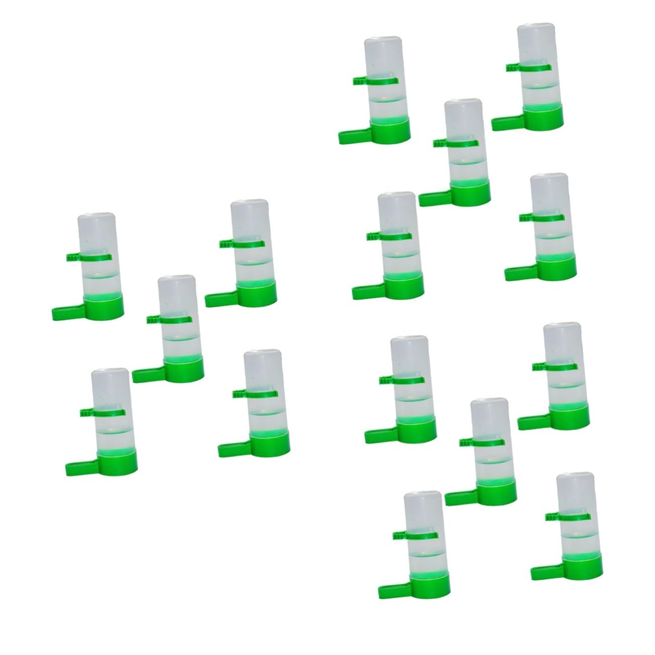 15 Pcs Small Water Dispenser Bird Drink Machine Bebederos para Pajaros Automatic Poultry Waterer Beverage Container Pigeon Drinker Bird Water Bowl Water Bottle Small Parrot Feeder