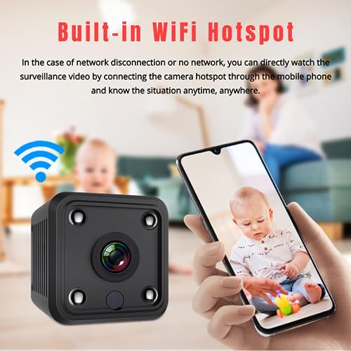 Image of Yunseity 1080P Mini Security Camera, Auto Night Vision Motion Detection Surveillance Camera, Loop Recording & SD Card Storage Indoor Outdoor Camera for Baby Pet Nanny