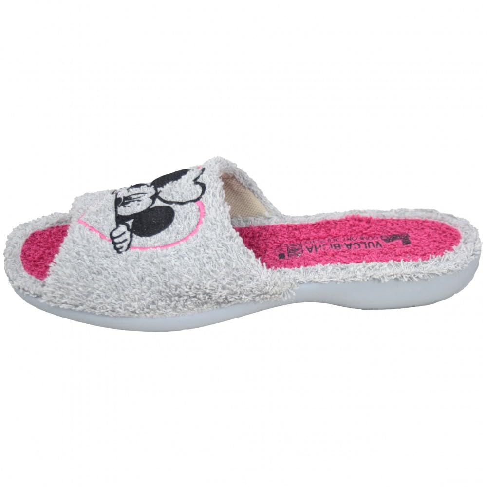 VulcaBicha 2914 - Zapatillas De Estar por Casa Mujer Chica De Rizo con Dibujo de Ratón con Corazón