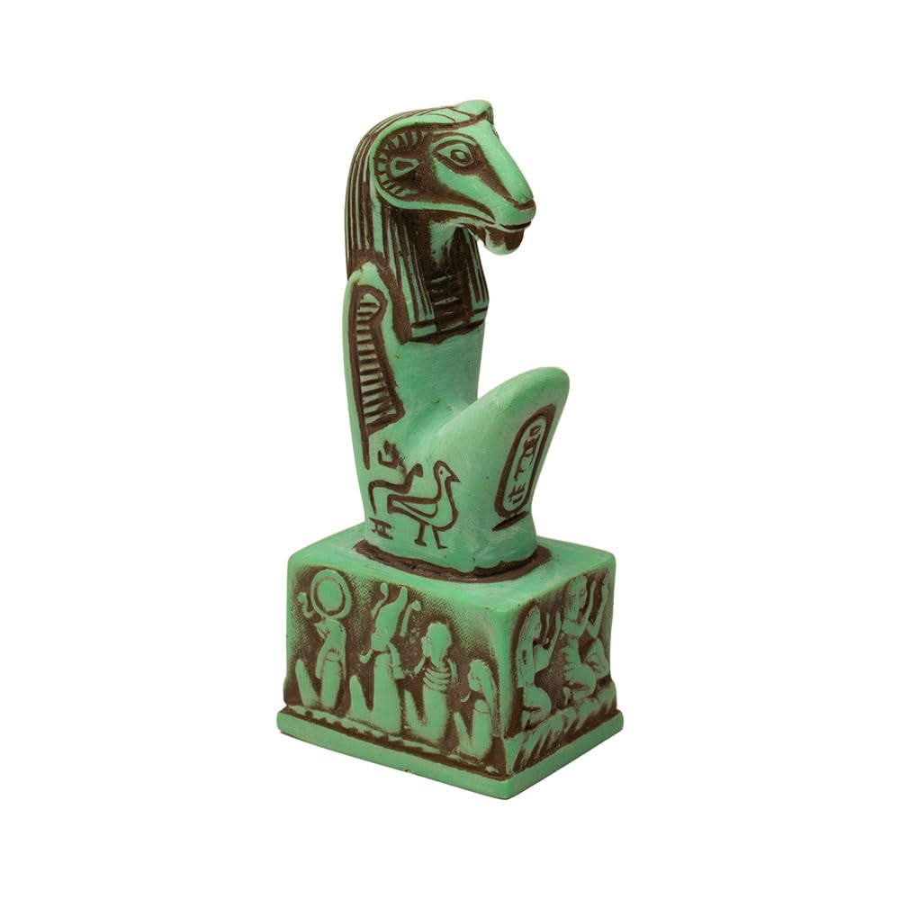 Khnum Statue Green - Ancient Egypt Deity - Egyptian God Khnum - Made in Egypt