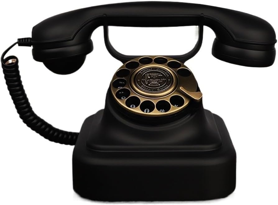 Telephone Home Office Fixed Landline Old Metal Creative Rotary Wired Telephone