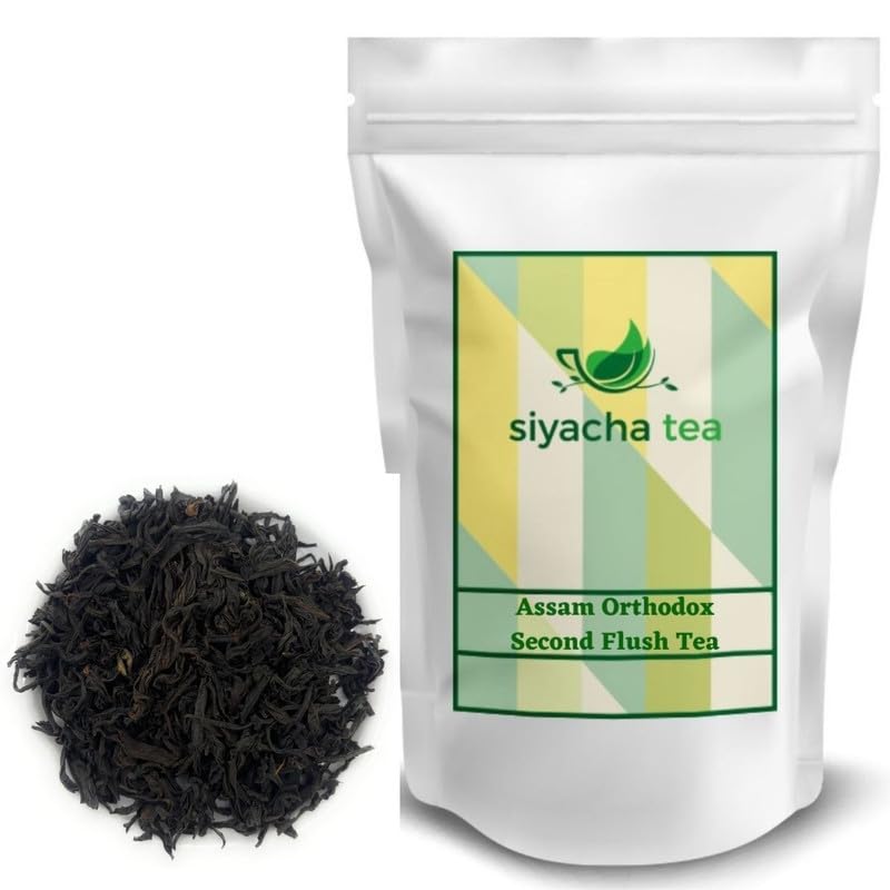 Image of Siyacha Tea Misty Assam Orthodox Black Tea, 100g, Single Estate OP Whole Leaf, Handpicked Premium Chai Patti, Rich Malty Flavor, Smooth Full-Bodied Taste, 100% Pure, Makes 50 Cups (Approx.)