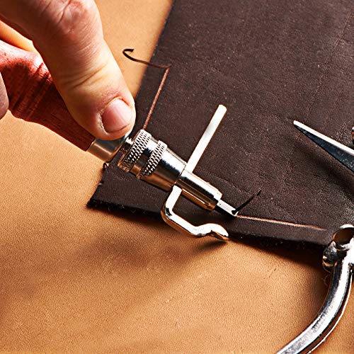 UOOU Leathercraft Hand Tools Kit with Instructions,Leathercraft Working Tools,Stamping Set,Prong Punch,Hand Sewing Stitching, for DIY Leather Working and Saddle Making