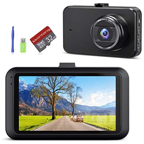 Car Dashcam, ssontong Dash Cam Dash Camera with 32G SD Card【2022】1080P FHD Dashcams for Cars 3"IPS Screen Dashboard Camera with Super Night Vision WDR G-Sensor Loop Recording 170°Angle Parking Monitor Cover