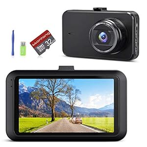 Car Dashcam, ssontong Dash Cam Dash Camera with 32G SD Card【2022】1080P FHD Dashcams for Cars 3″IPS Screen Dashboard Camera with Super Night Vision WDR G-Sensor Loop Recording 170°Angle Parking Monitor