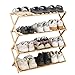 unho Zapatero de Bambú Plegable, Estanteria Zapatos de 4 niveles Organizador Recibidor Zapateros Grandes Multifunción Entrada Pasillo Salón Balcón