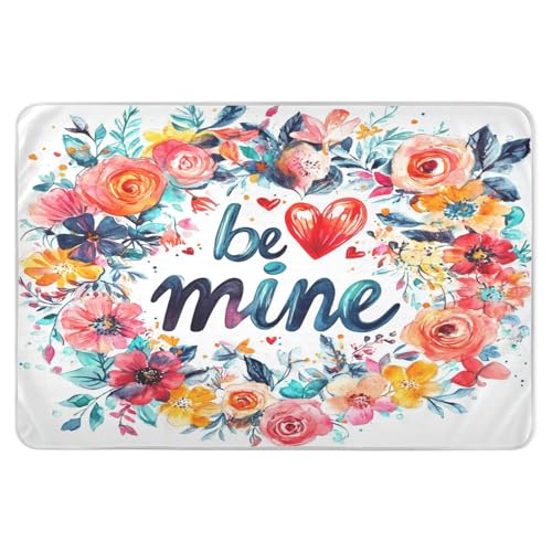 Extra Large Resuable Changing Pad Covers Water Resistant Bed Wetting Pad Non-Slip Cradle Mattress for Infant Baby 52x34in Valentines Day Flowers Heart Love Be Mine