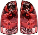 Flever Rear Left & Right Tail Brake Light Lamp Pickup, Compatible with Toyota Tacoma 2005-2015, Replaces 81550-04150 81560-04150 (Red)