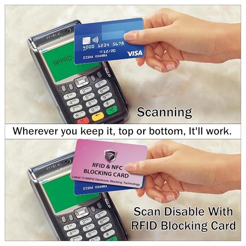 SaiTech IT 2 PK RFID Blocking Cards Protect Your Entire Wallet, Purse, and Cards from NFC Contactless Theft Wallet for Men & Women - Pink4