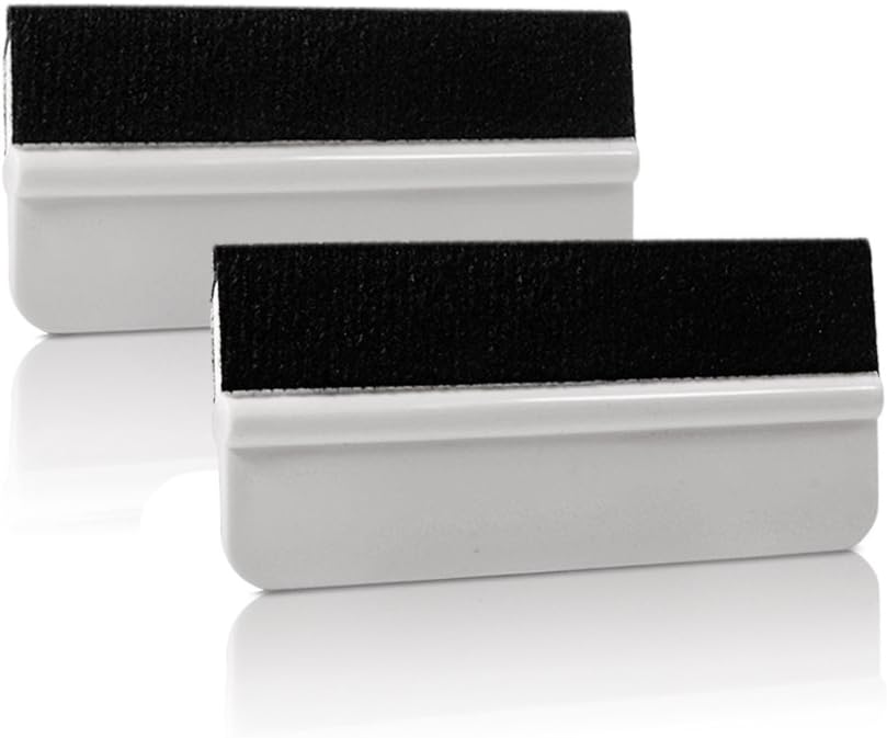 EHDIS Vinyl Scraper 4 inch Felt Squeegee for Vinyl,Window Tinting, Sign Marking, Film Installing,Decal Applicator Tool - Pack of 2-White