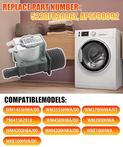Image of 2026 Upgrade 5220FR2006Z Washer Water Inlet Valve Replacement For LG WM1455HWA /00 WM3555HWA /00 WM3700HWA /01 Washing Machine Front-Load, Replace 4869491 AP6798392 PS12587933 EAP12587933 Etc