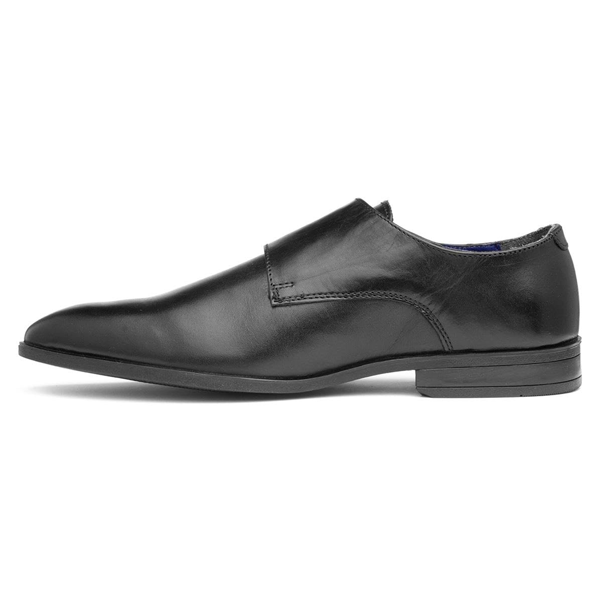 Silver Street London Zapato Monk Bourne Formal/Oficina de Piel para Hombre, Negro, 10 UK/44 EU