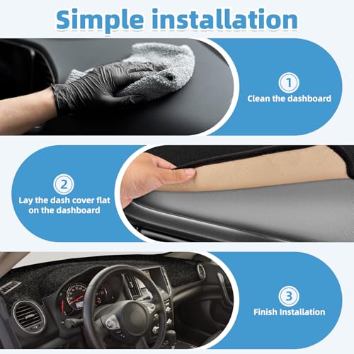 Image of Dash Cover Mat for Nissan Maxima 2009 2010 2011 2012 2013 2014 2015 Non-Slip Dashboard Cover Mat Sunshade UV Rays Protector Interior Accessories