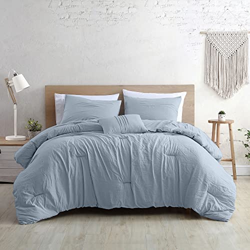 Image of Modern Threads 4-Piece Garment-Washed Comforter Set Beck Light Blue King