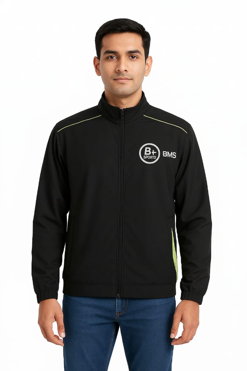 BMS Track Jacket 4-Way Stretch with inside mesh, Quick Dry, Lightweight & Comfortable for men & women