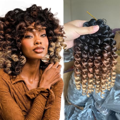 Crochet Braids Hair 2X Ringlet Jumbo Wand Curl 3pcs/lot 8 inch 20roots Jamaican Curly Twist Synthetic Braiding Hair Crochet Extension(1B/30/27)