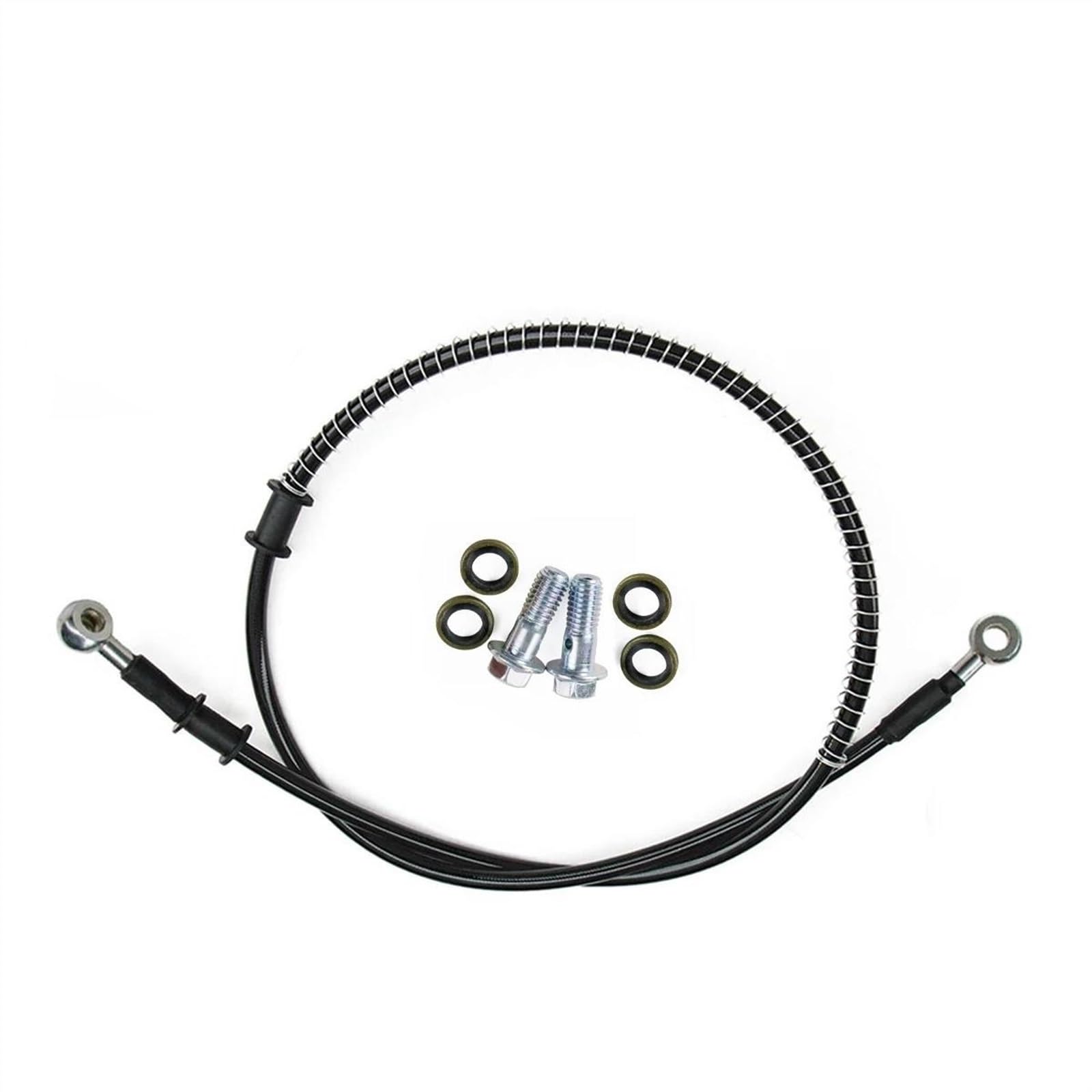 Ksxzw One Color Motorbike Part 400Mm-2300Mm M8 0° Motorcycle Braided Steel Hydraulic Brake Line Clutch Oil Hose Tube Pipe(400Mm)
