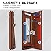 Wallet for Men 14-16 Cards, Minimalist Men Leather Wallet, Men's Front Pocket Bifold Wallets with Money Clip, Slim Thin Card Holder RFID Blocking Bill Folder Magnetic Closure Men Gifts, Reddish Brown