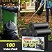 100 Count 55-60 Gallon Trash Bags, Sturdy & Tear-Resistant Commercial Can Liners 55 Gallon, Large Garbage Bags, Large Black Trash Bags for Commercial, Lawn and Leaf Bags