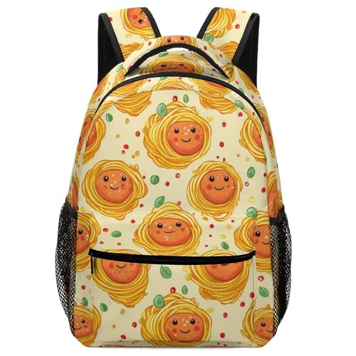 Italian Food Meatball Spaghetti Funny Backpack Casual Daypack Lightweight Shoulders Bag for Men Women Cute Print