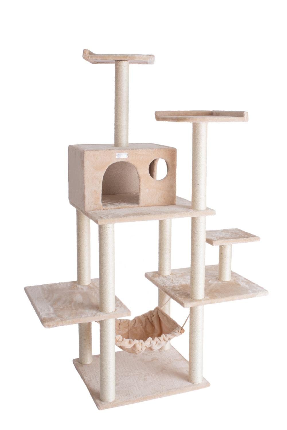 GP78680621 Cat Tree with Hammock, 68-Inch, Beige